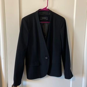Zara black blazer collarless